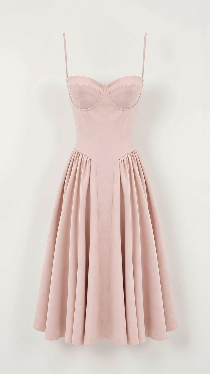 Odete - Vestido midi con corpete estructurado