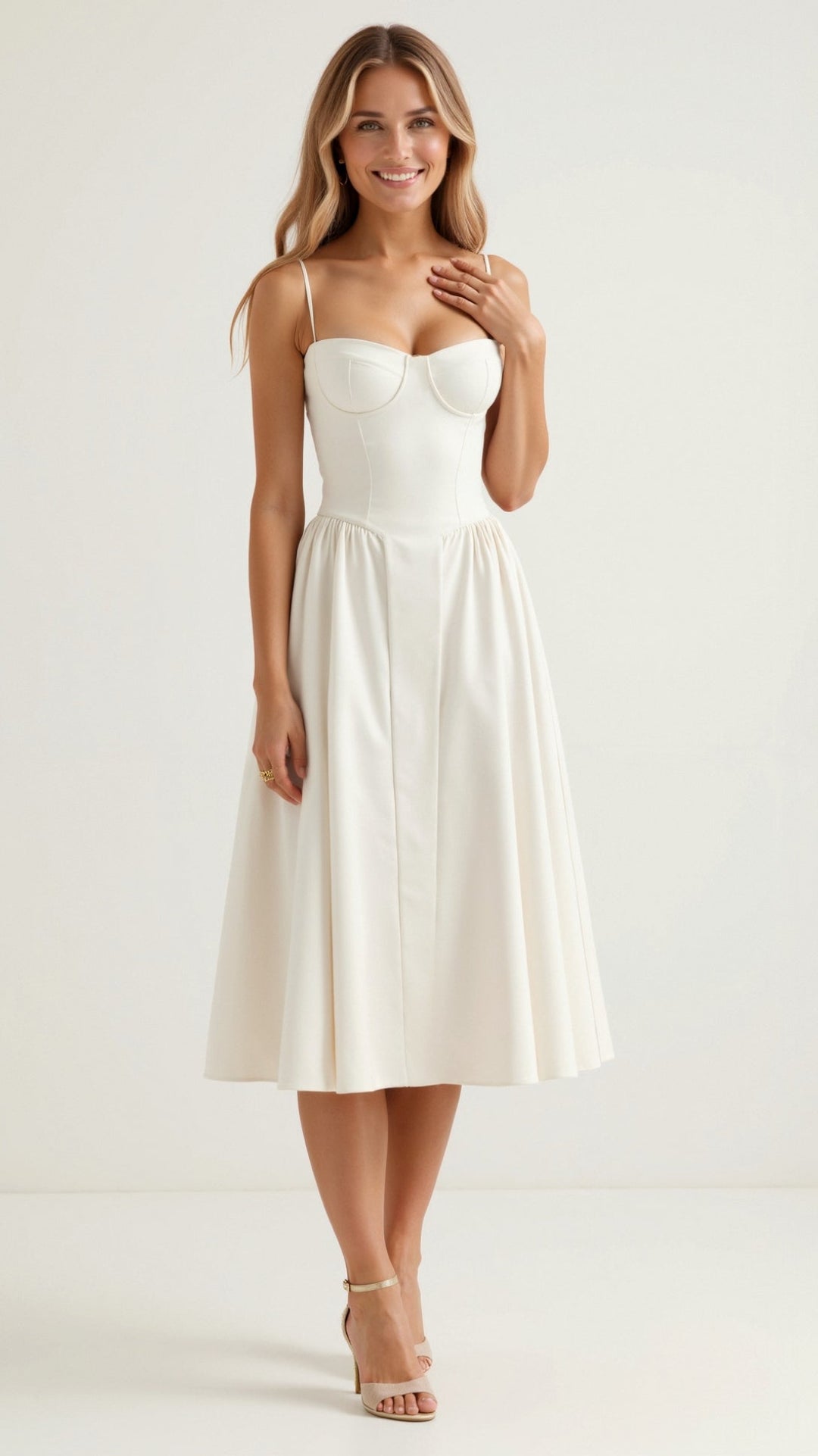 Odete - Vestido midi con corpete estructurado