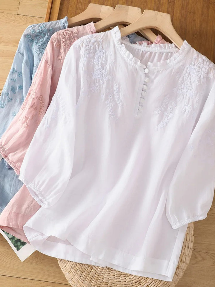 Cassiana - Blusa de Algodón y Lino
