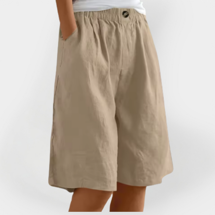 Pantalones de Lino con Bolsillos