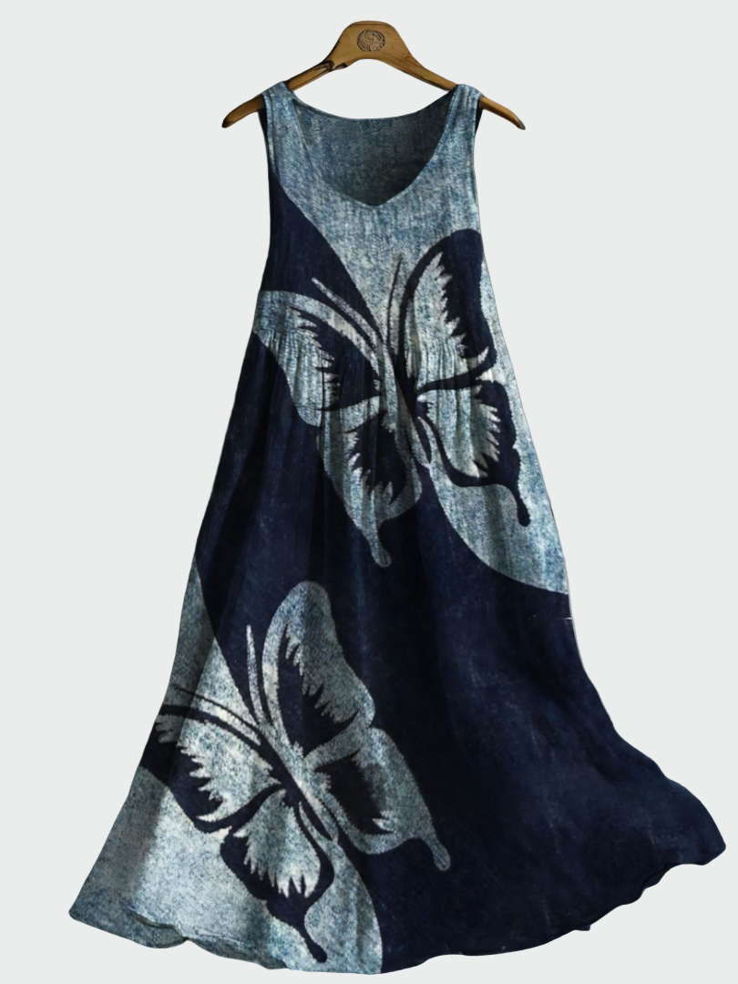 Vestido con Estampado de Mariposas
