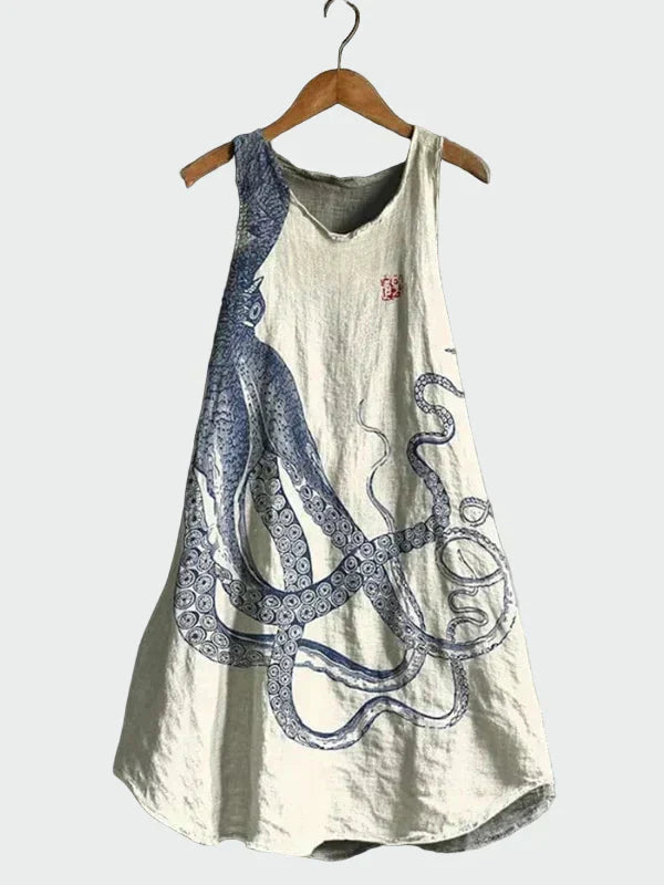 Vestido con Estampado de Tentáculos