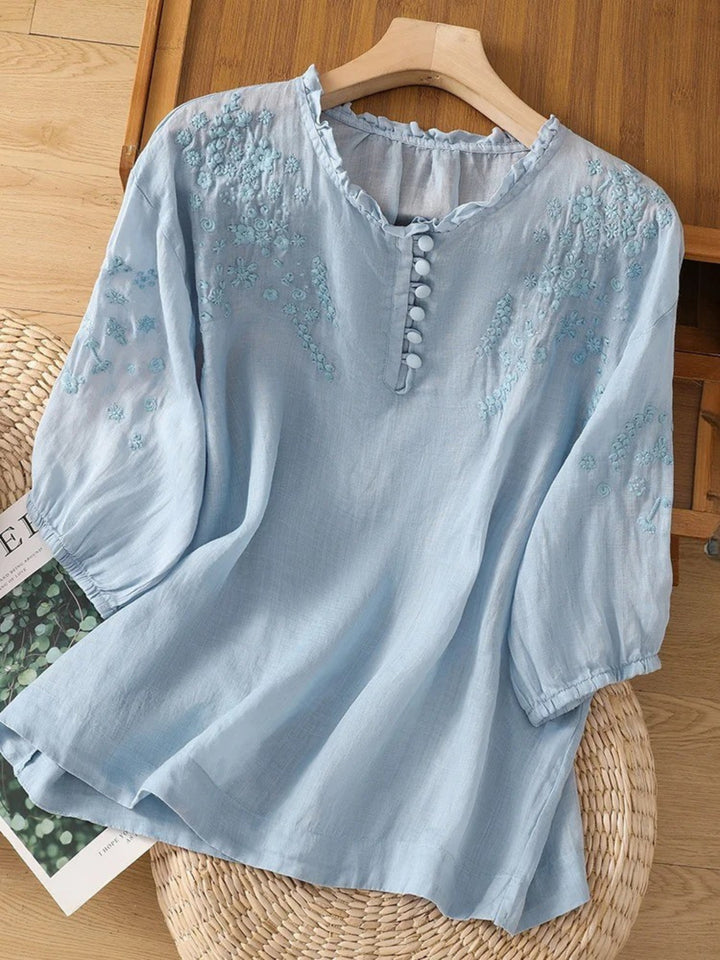 Cassiana - Blusa de Algodón y Lino