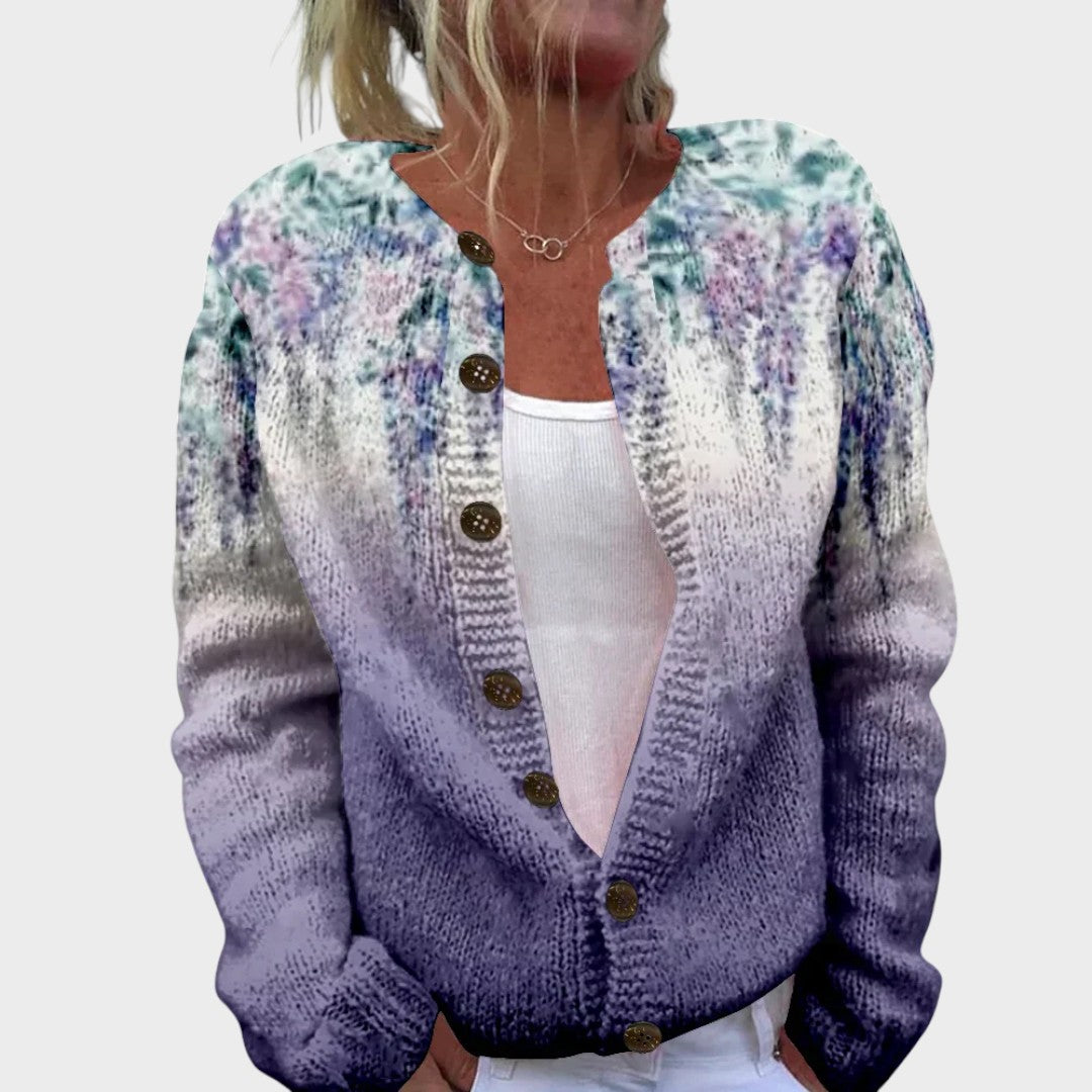 Inês - Cárdigan Floral de Otoño