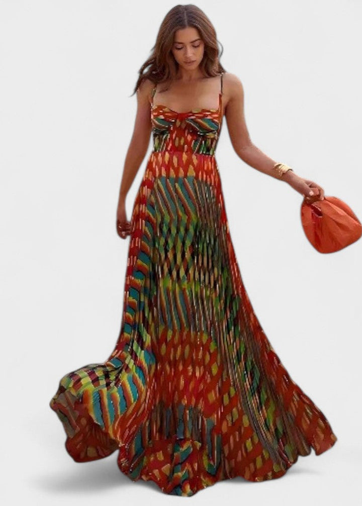 Aria - Vestido Maxi Estampado Abstracto