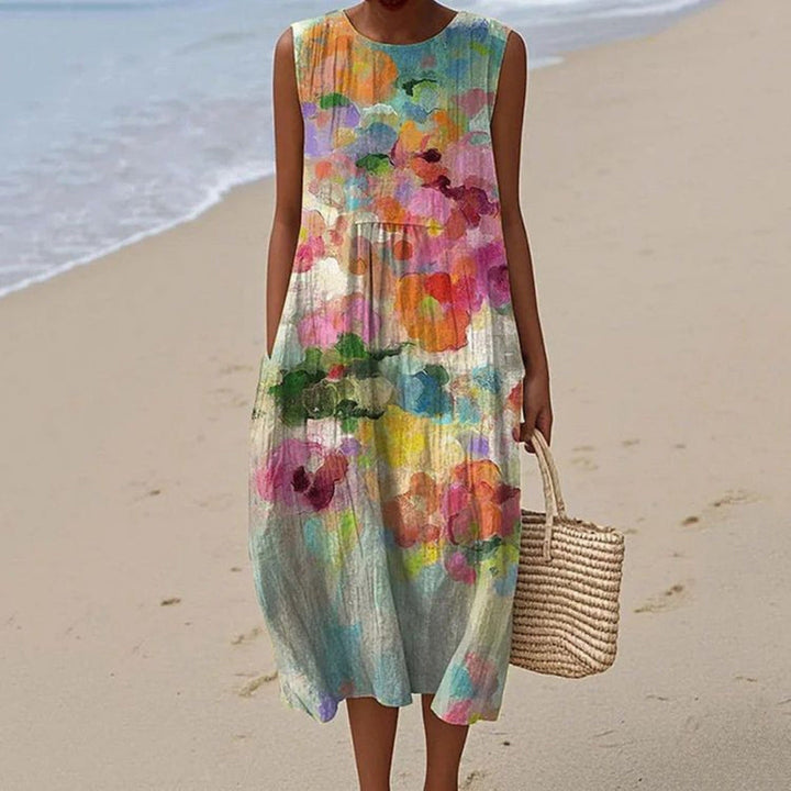 Rute - Vestido Fluido con Efecto Acuarela Elegante