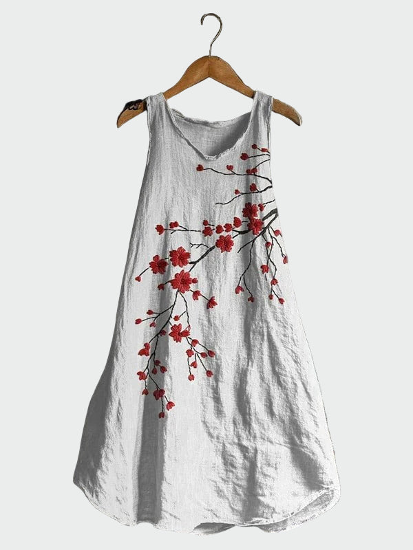 Vestido con Estampado de Cerezos