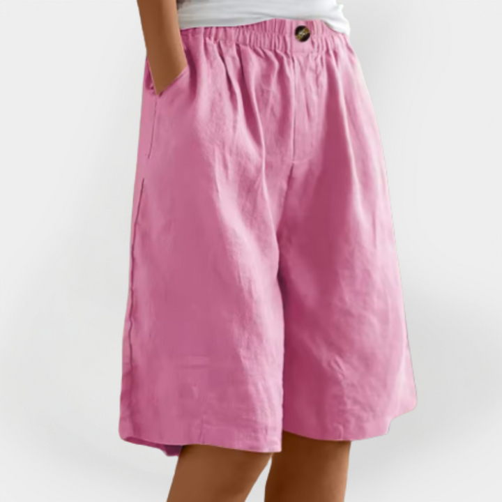 Pantalones de Lino con Bolsillos