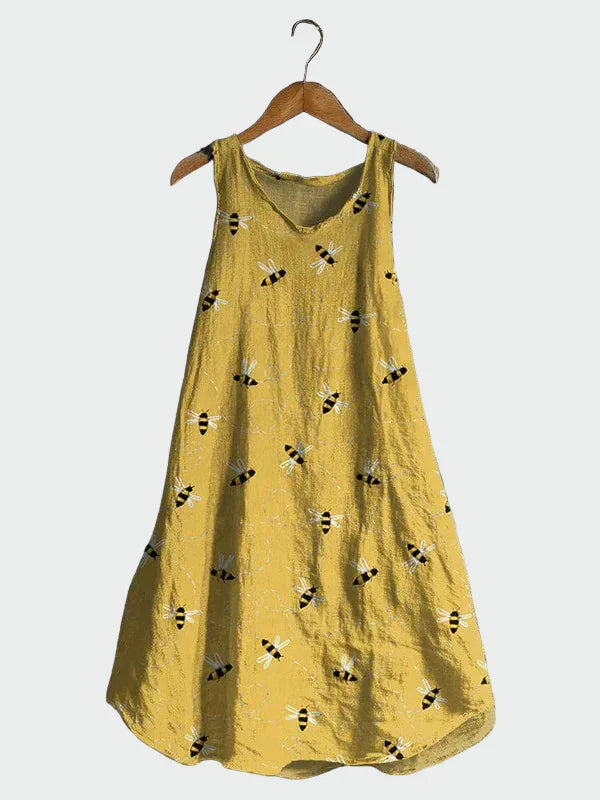Vestido con Estampado de Abejas