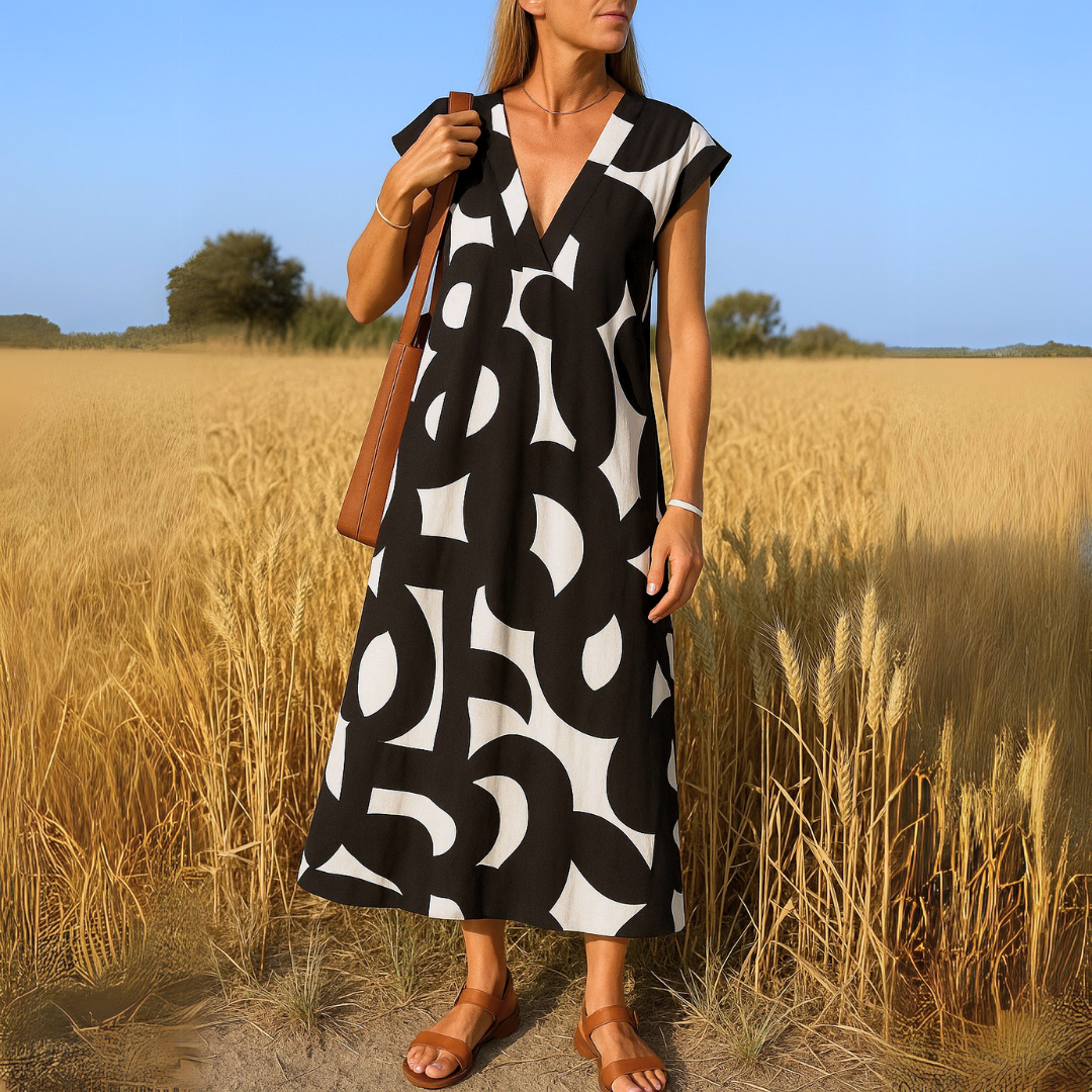 Magda - Vestido fluido con escote en V