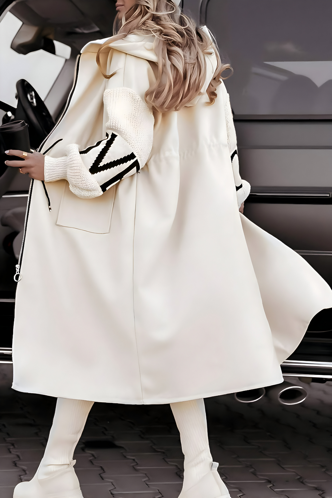 Rosa - Abrigo-cardigan elegante