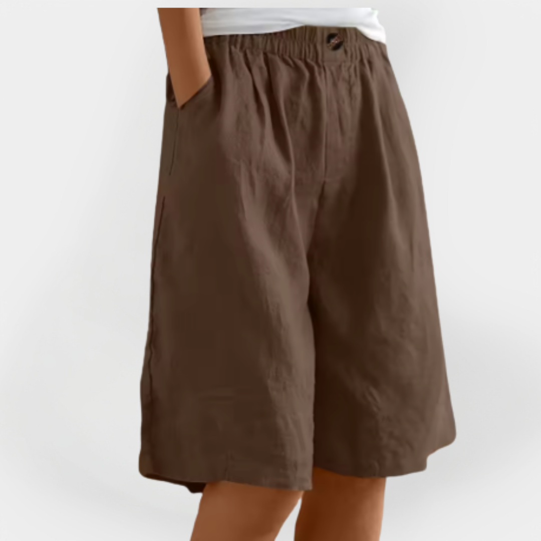 Pantalones de Lino con Bolsillos