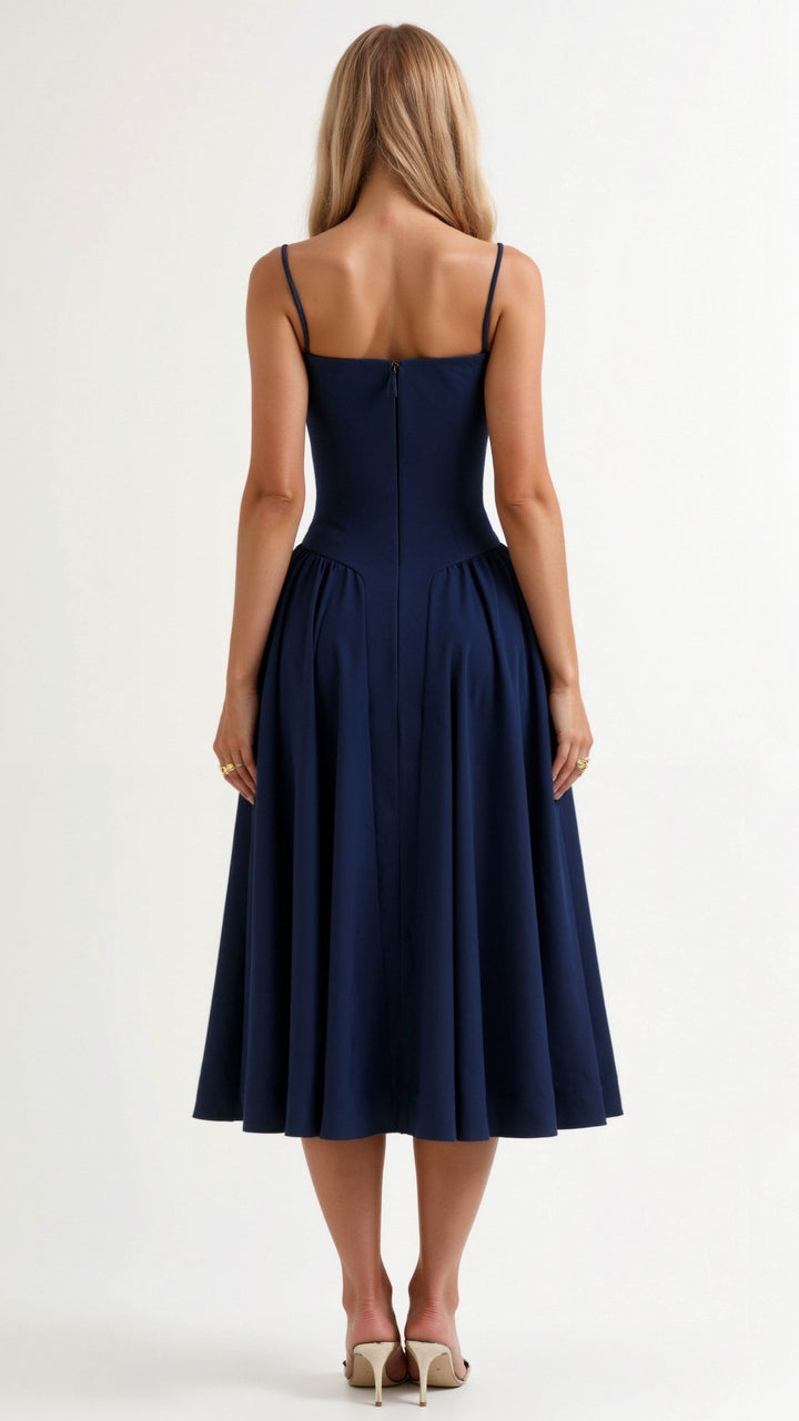 Odete - Vestido midi con corpete estructurado