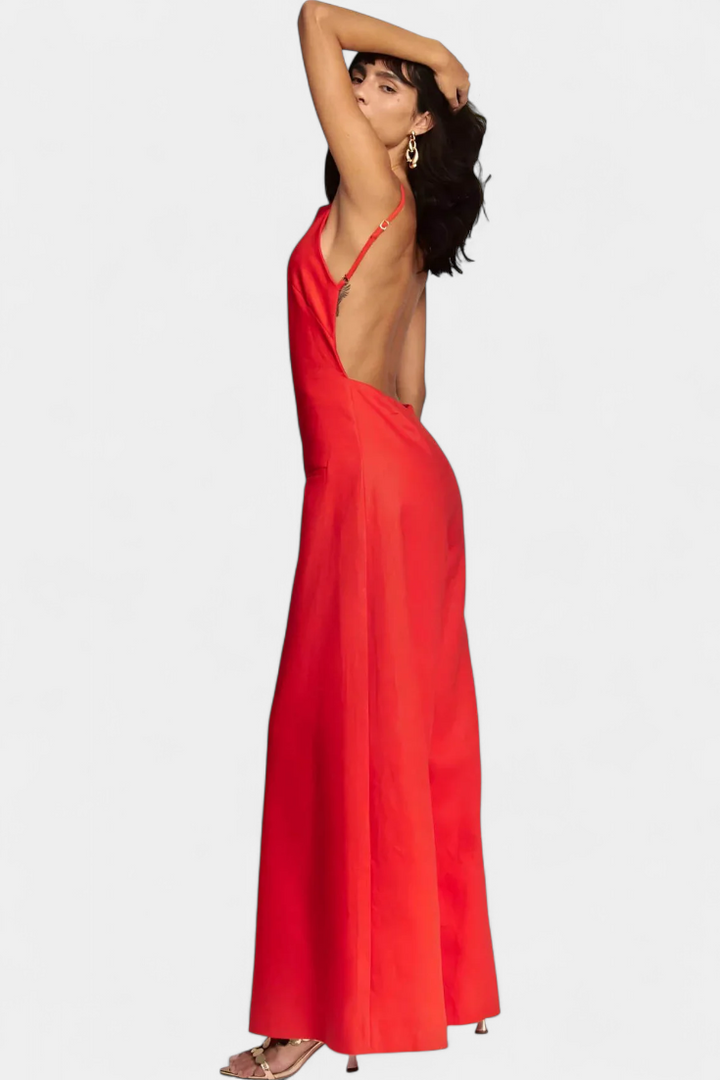 Belén Mono Halter de Pierna Ancha con Caída Radiante