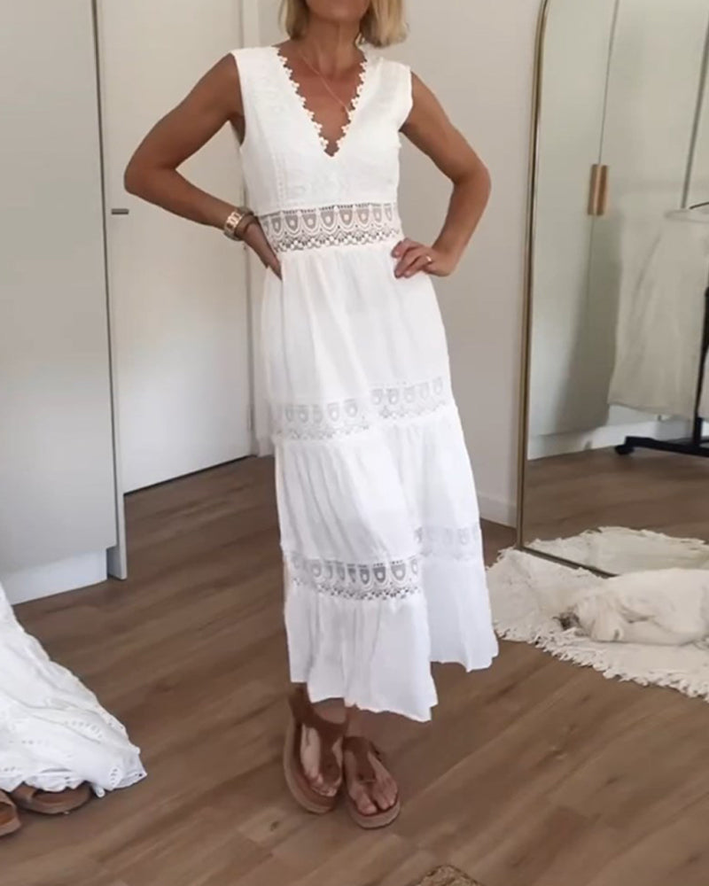 Kim - Vestido de Encaje con Escote en V