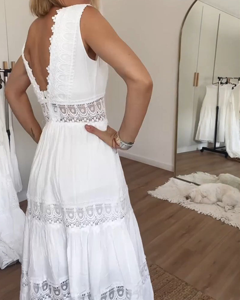 Kim - Vestido de Encaje con Escote en V