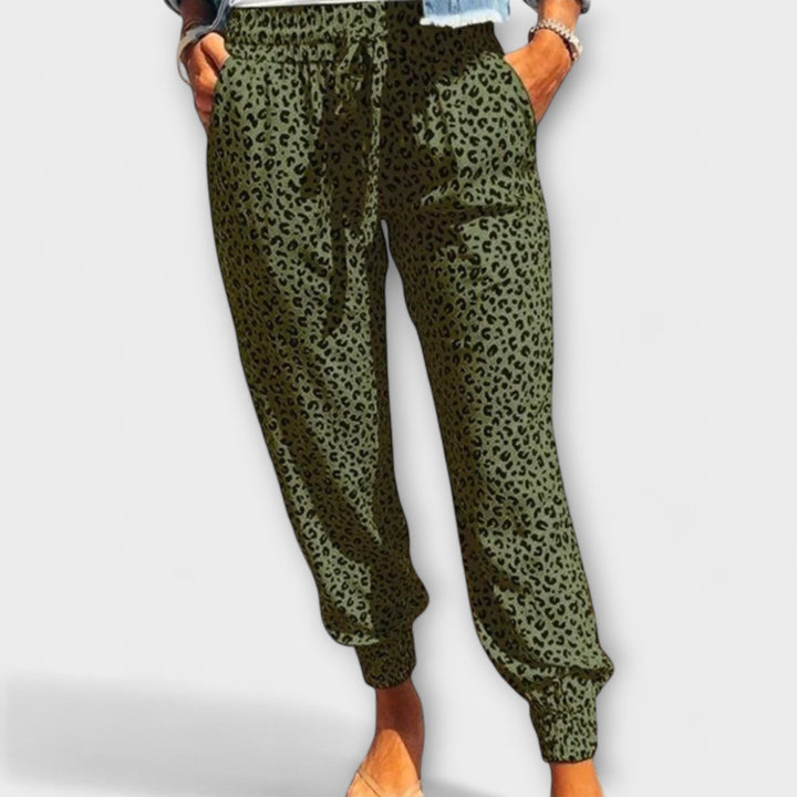 Felicidad - Pantalones de leopardo con piernas anchas