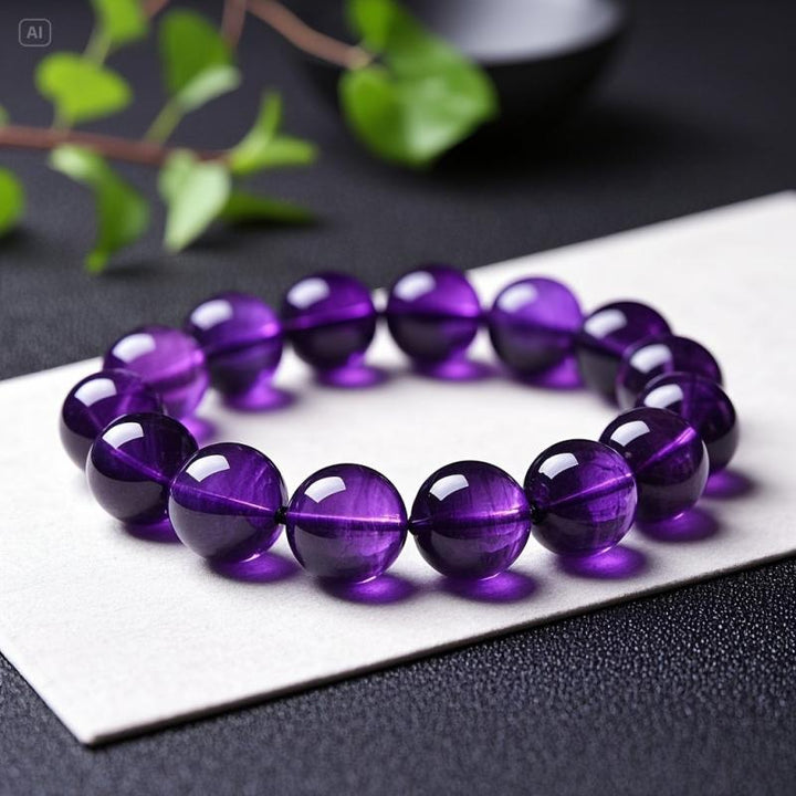 Pulsera "Valeria" con perlas moradas