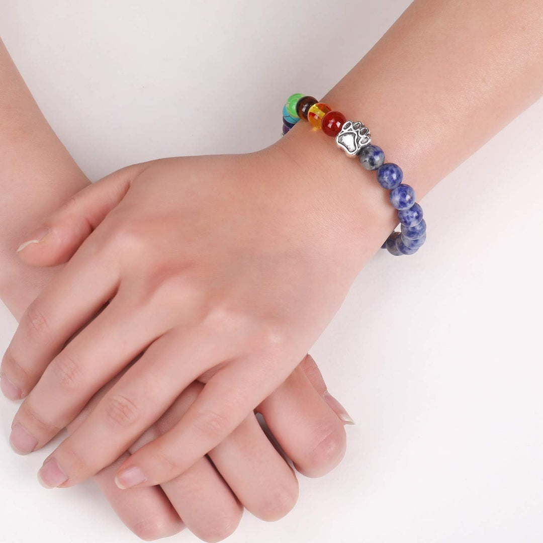 Pulsera Monumento Puente Celestial – Regalo con 7 Perlas de Chakra por la Pérdida de una Mascota
