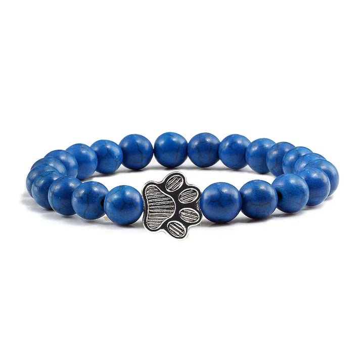 Pulsera con Perlas en Forma de Huella – Diseño de Piedra Natural