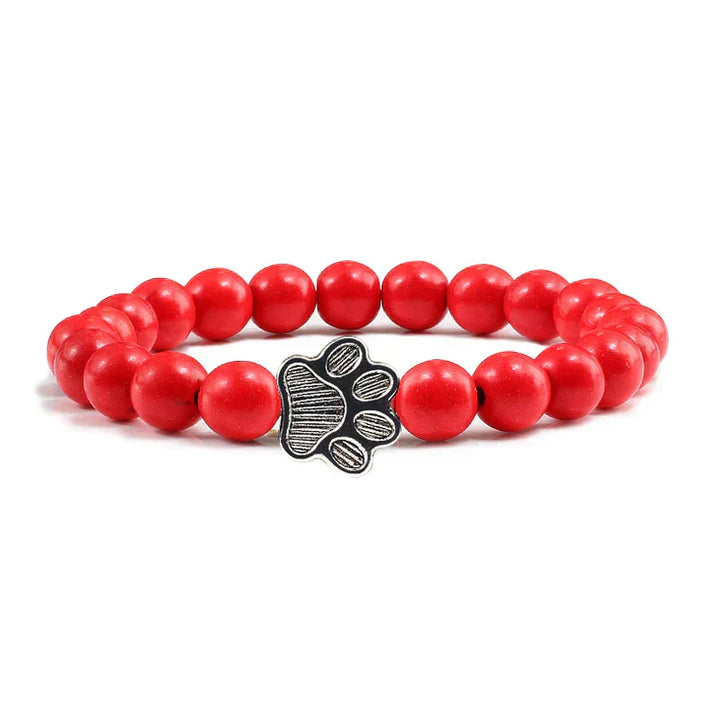 Pulsera con Perlas en Forma de Huella – Diseño de Piedra Natural