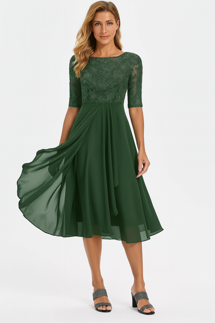 Valentina - Vestido de Encaje Manga 3/4
