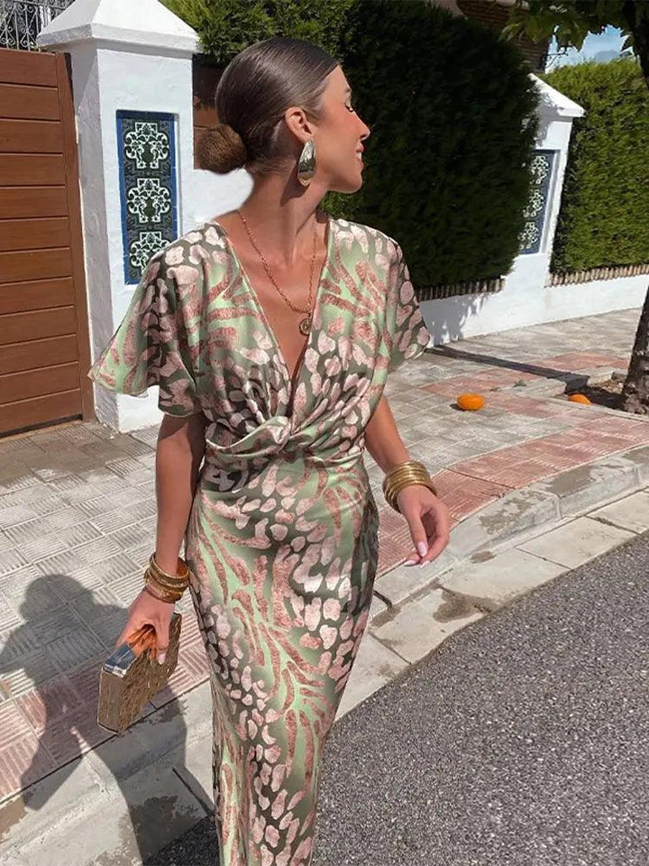 Constança - Vestido Floral con Pliegues