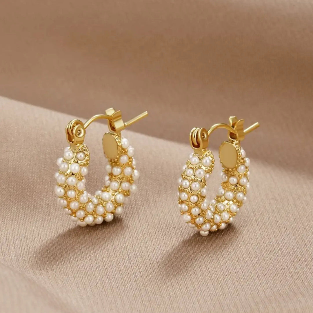 Pendientes de oro con perlas