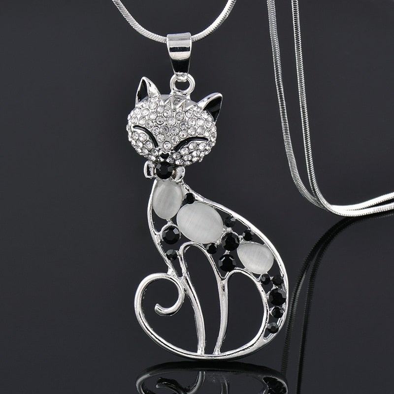 Collar Gatitos del Amor en Plata con Circonitas