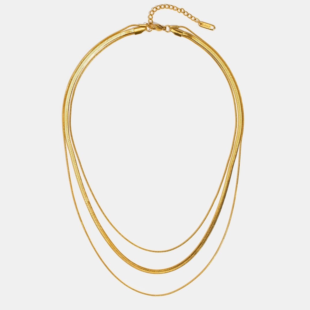 Collar de Cadena de Oro de Múltiples Capas