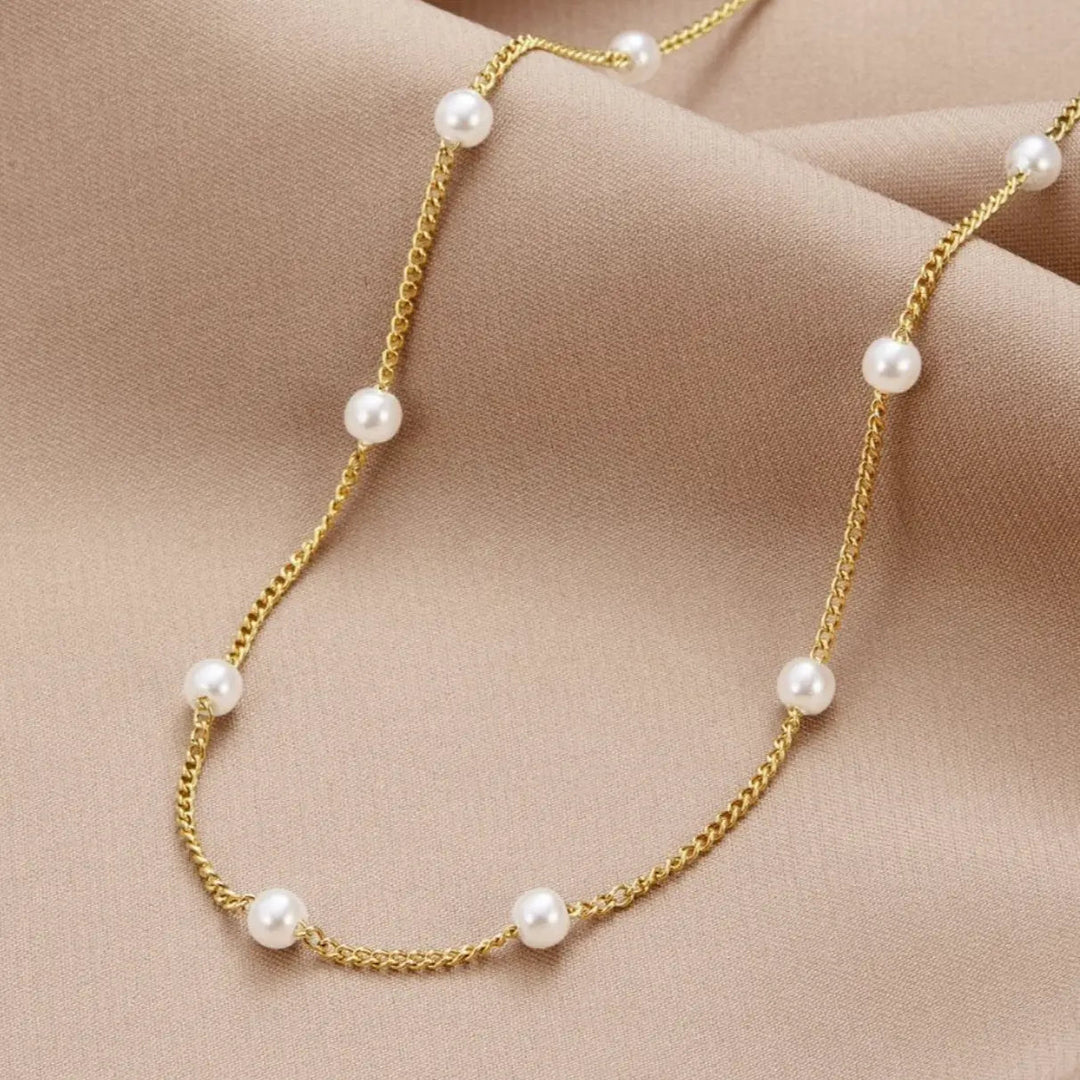 Collar Dorado con Perla Natural