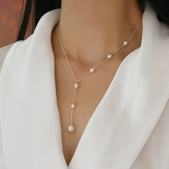 Collar de Plata con Perlas Frescas