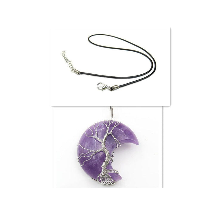 Collar con Colgante Árbol de la Vida de Luna de Cristal Accesorio