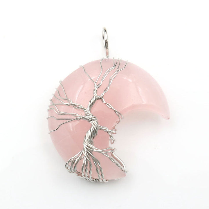 Collar con Colgante Árbol de la Vida de Luna de Cristal Accesorio