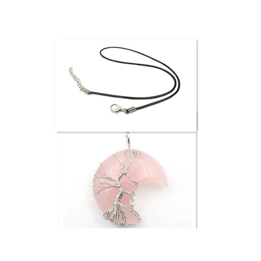 Collar con Colgante Árbol de la Vida de Luna de Cristal Accesorio
