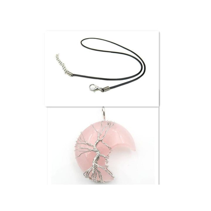 Collar con Colgante Árbol de la Vida de Luna de Cristal Accesorio