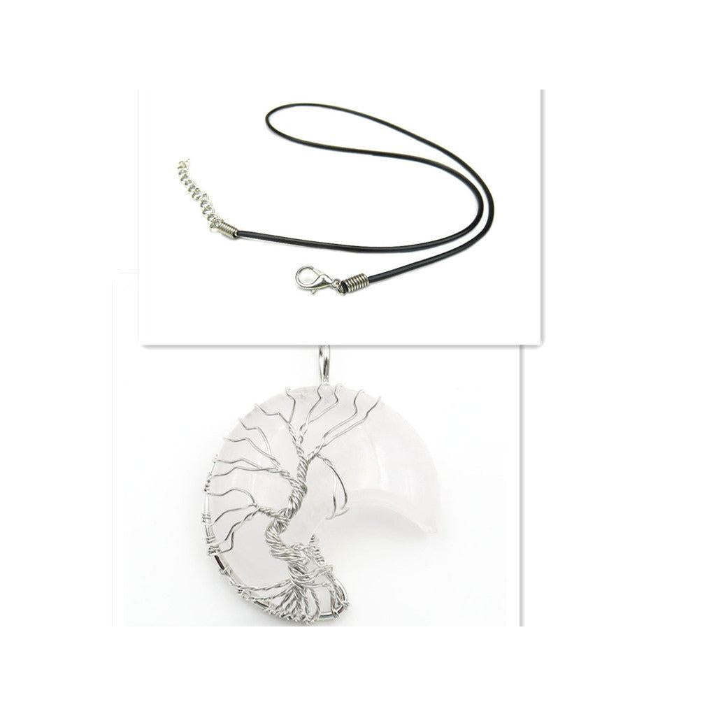 Collar con Colgante Árbol de la Vida de Luna de Cristal Accesorio
