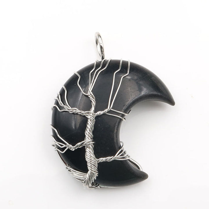 Collar con Colgante Árbol de la Vida de Luna de Cristal Accesorio