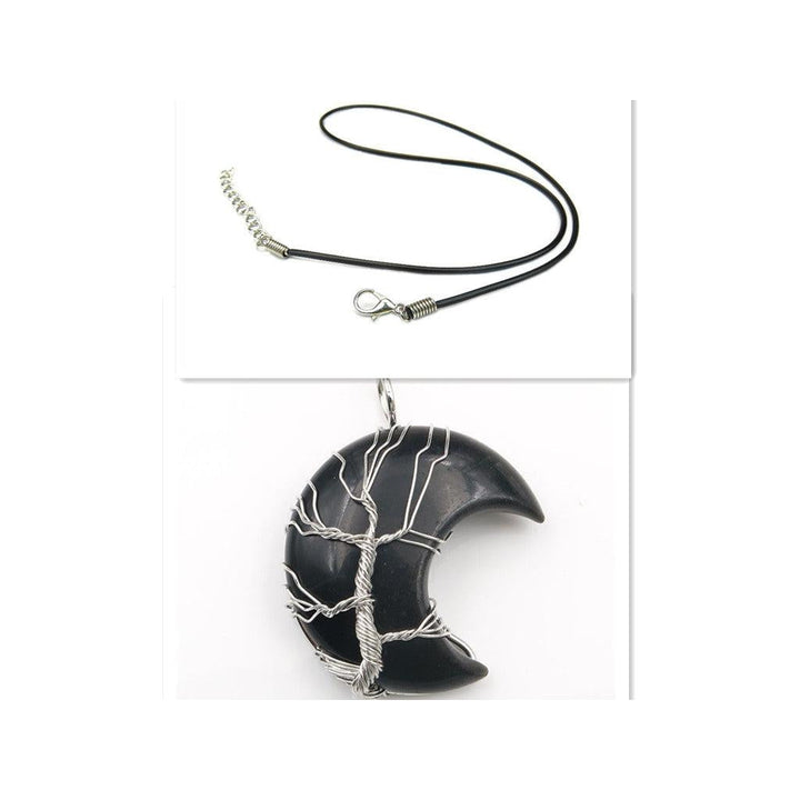 Collar con Colgante Árbol de la Vida de Luna de Cristal Accesorio