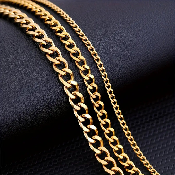 Collar minimalista con cadena cubana para hombres