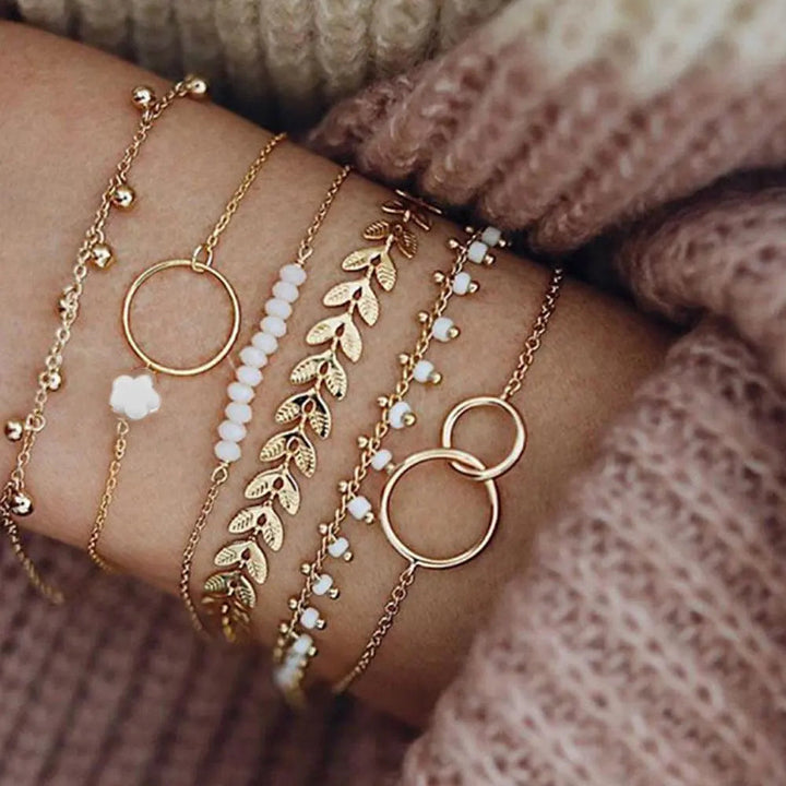Conjunto de pulseras Bohemio en color dorado