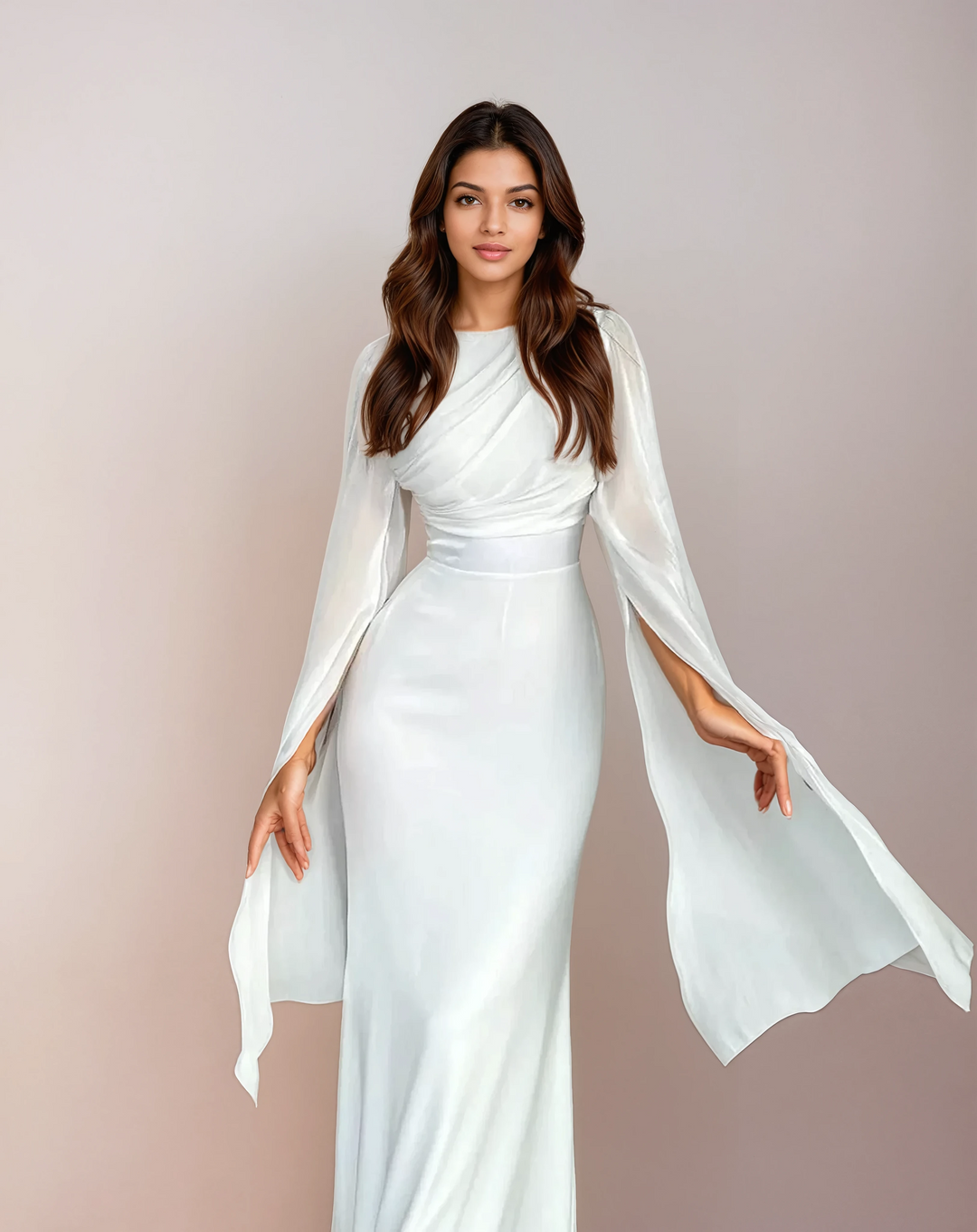Isabela - Vestido Largo de Satén