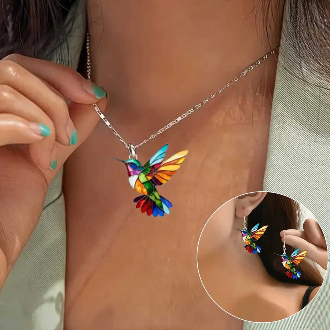 Hermosa Collar con Golondrina y Pendientes de Regalo – Oferta por Tiempo Limitado