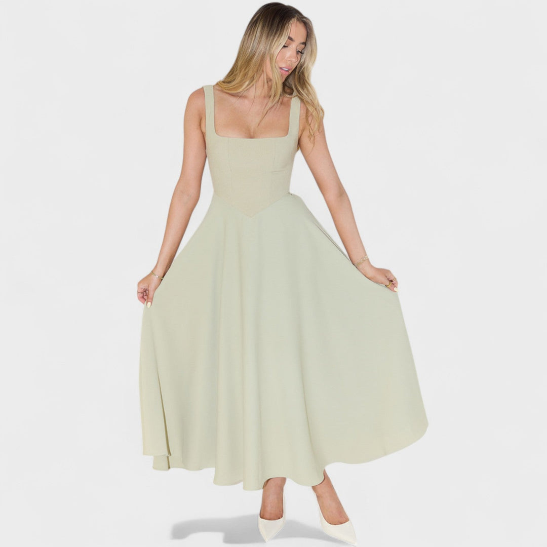 Maribel - Vestido Midi escote cuadrado