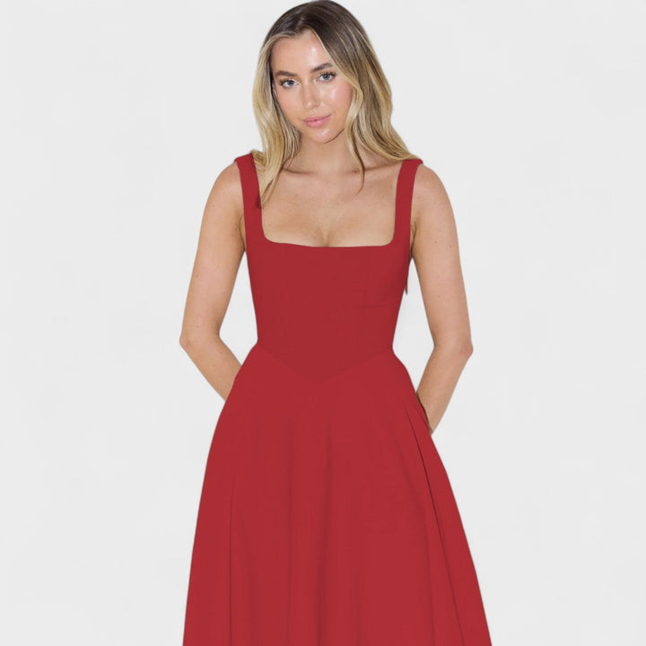 Maribel - Vestido Midi escote cuadrado