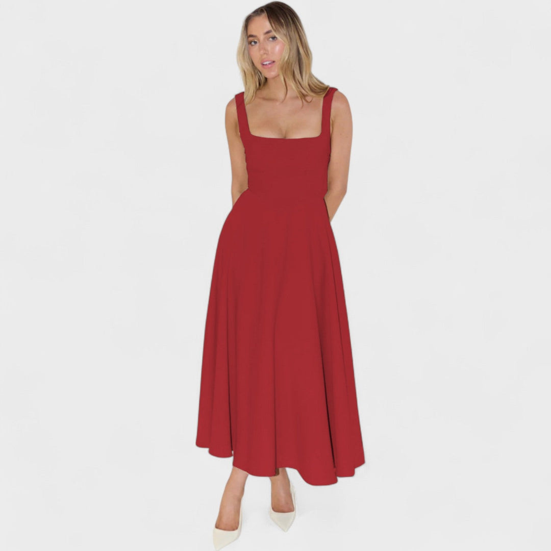 Maribel - Vestido Midi escote cuadrado