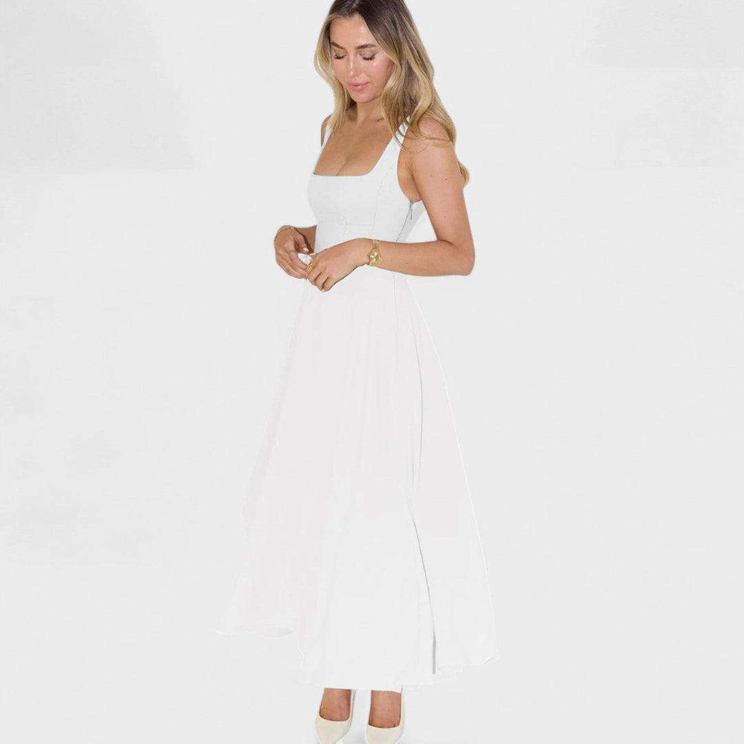Maribel - Vestido Midi escote cuadrado
