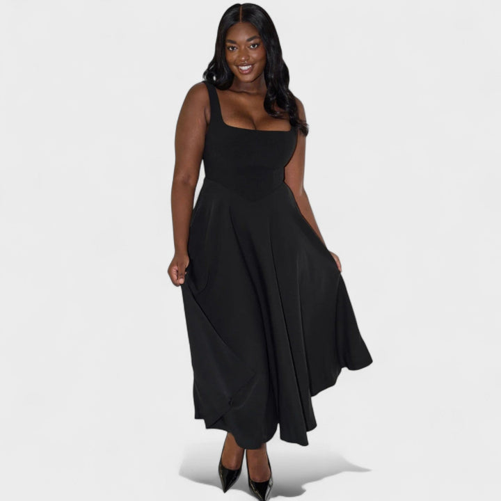 Maribel - Vestido Midi escote cuadrado