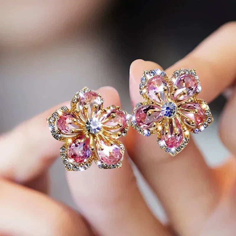 Pendientes multicolores de circonio en plata 925