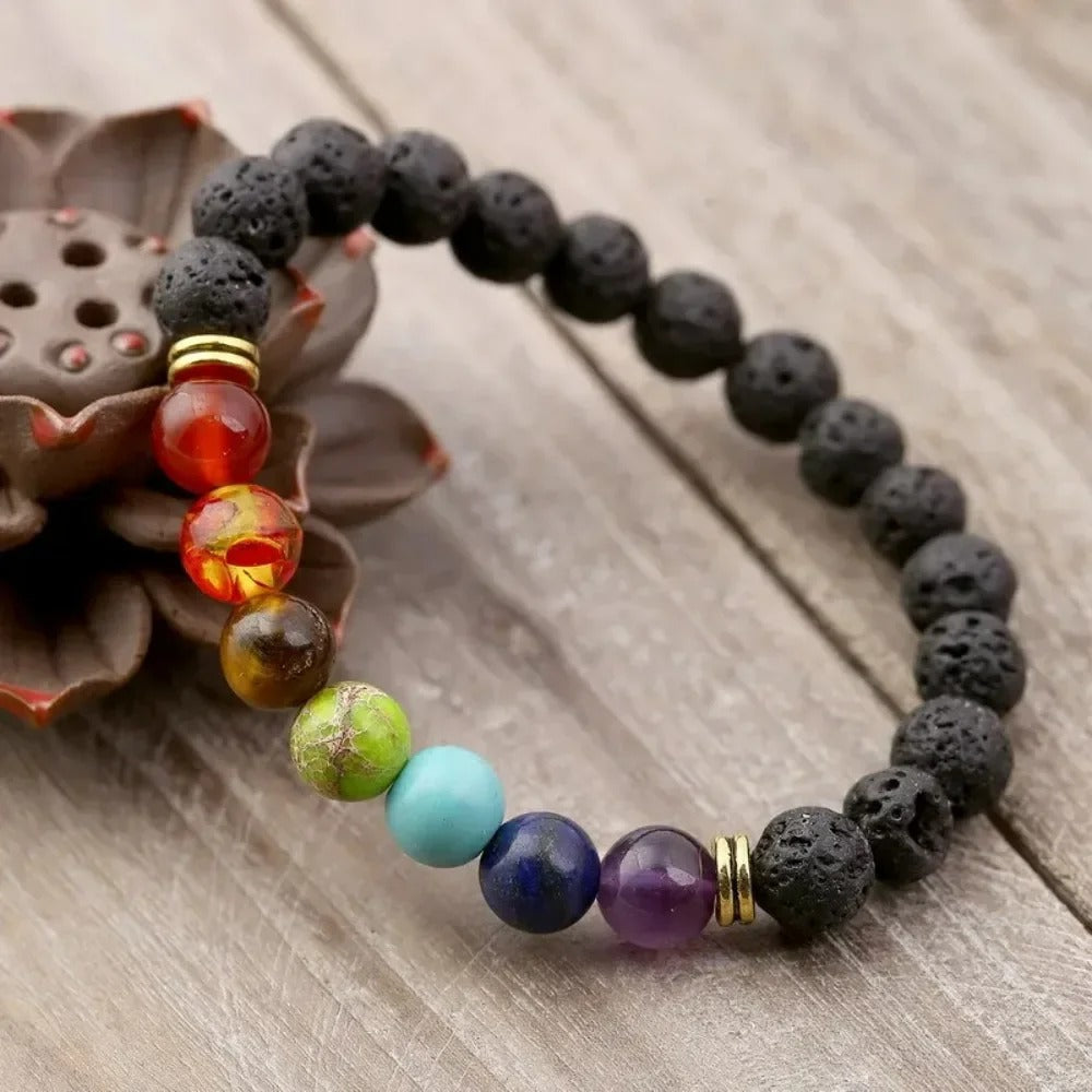 Pulsera de chakra retro de lava